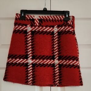 Topshop Red A-Line Mini Skirt for Casual Wear